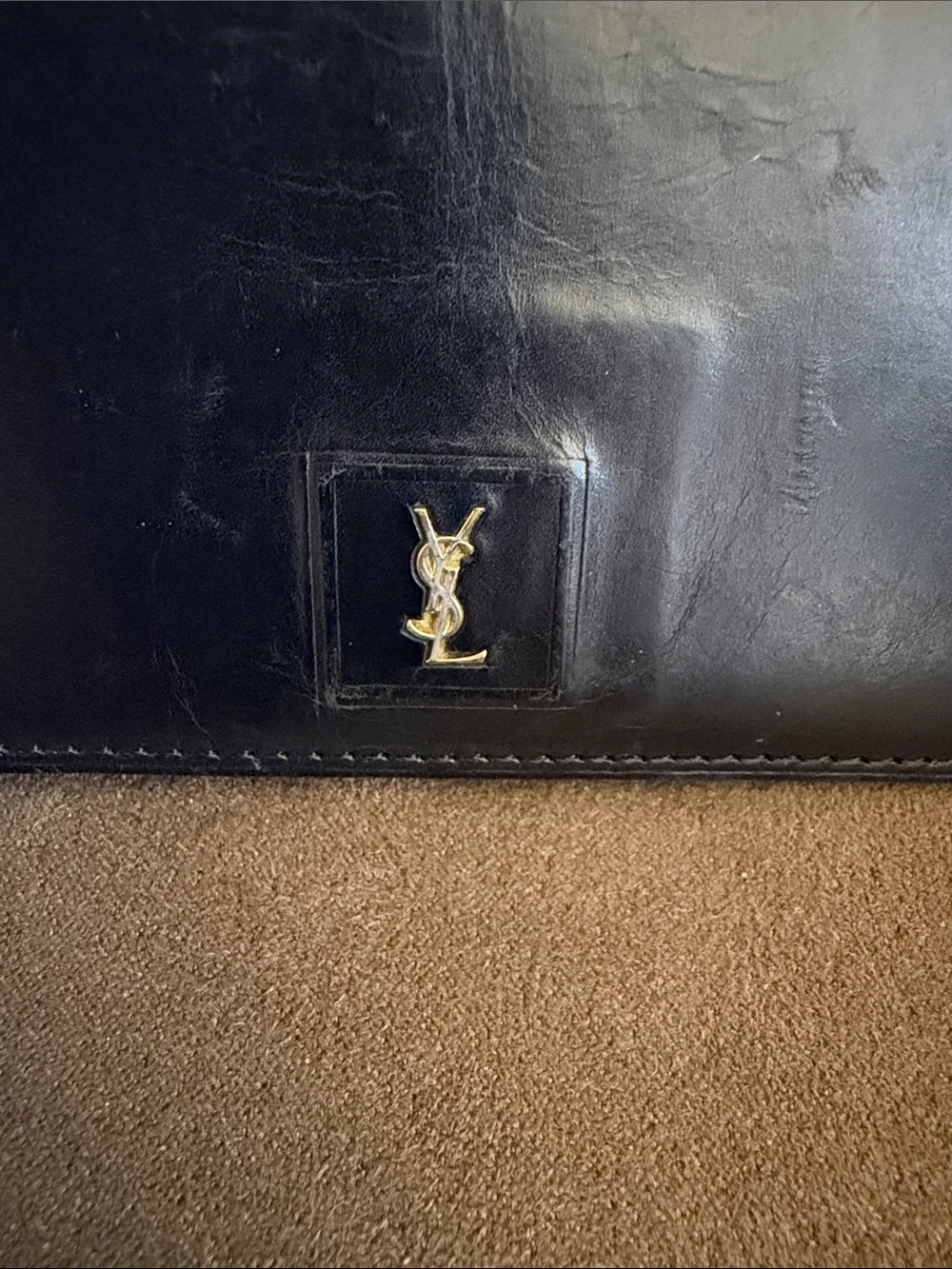 Yves Saint Laurent Black Lambskin Leather Slim Wallet - Picture 2 of 12